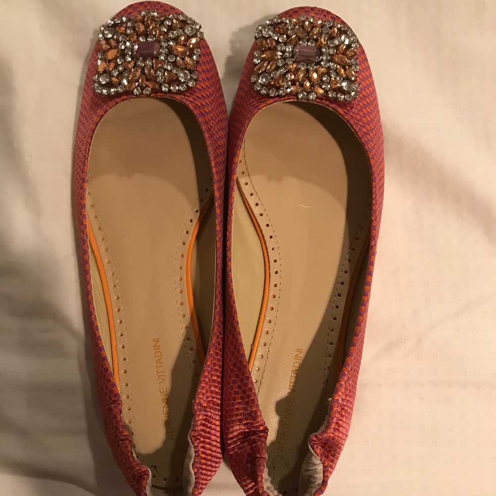 Adrienne Vittadini Pink Purple Flat & Jewel Accent